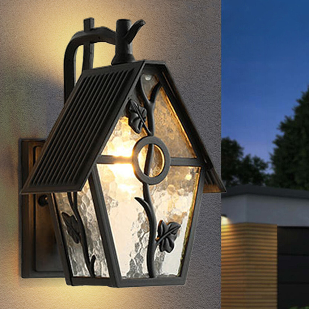 Rustic Outdoor Wall Light Lantern Wall Mounted Sconce Lamp FIxture for Garden