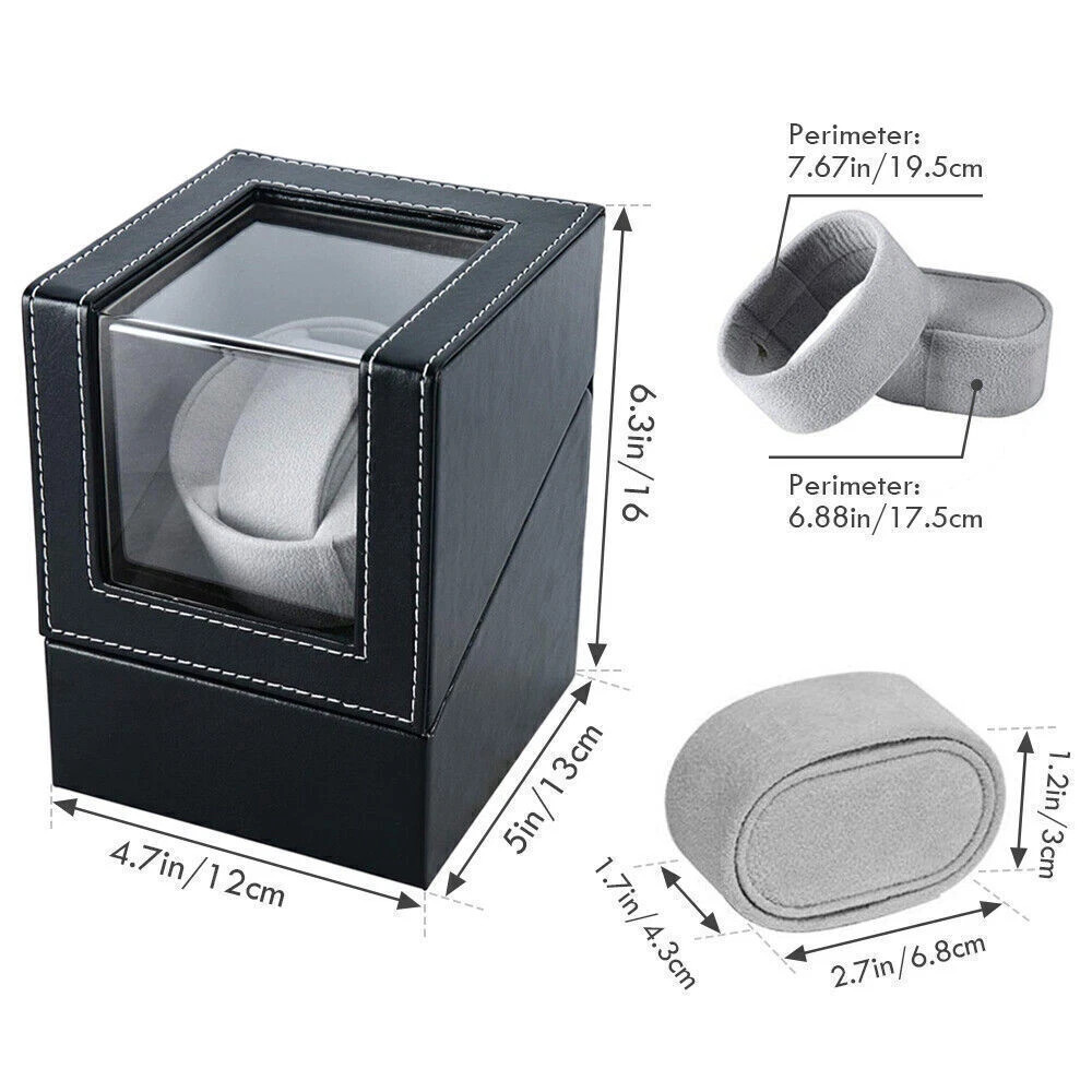 Automatic Rotation Single Watch Winder Box Leather Storage Display Case Box Gift