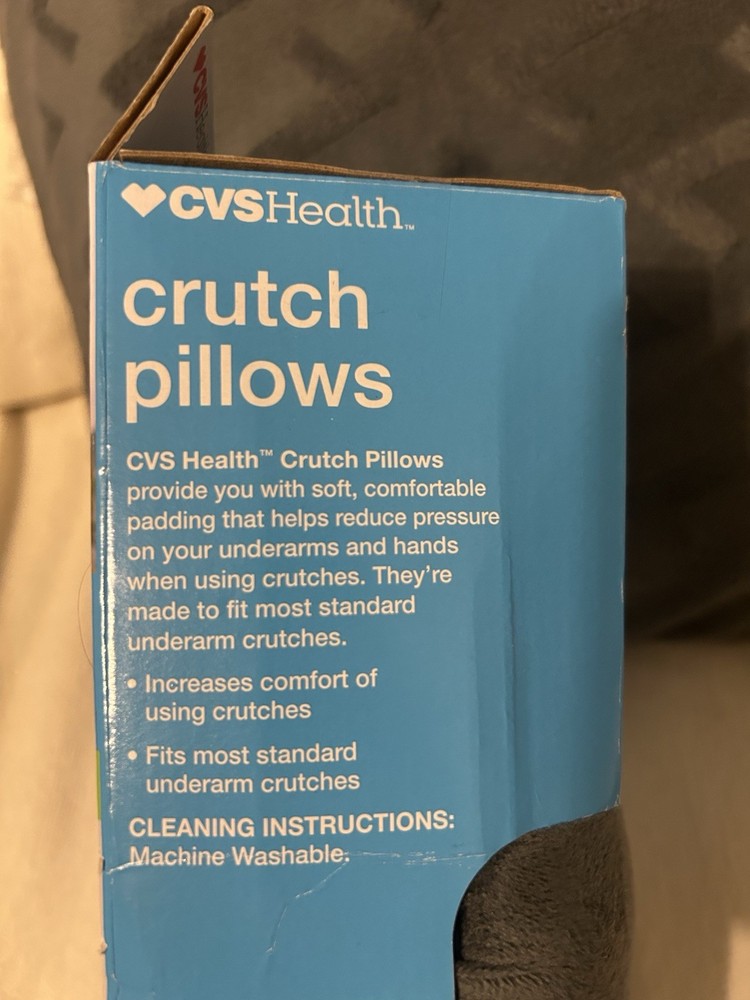 CVS Crutch Pillows Padded Support for Crutches Includes 2 Arm and 2 Hand Pillows