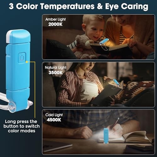 12 Pack Reading Light,Rechargeable Book Light for Reading in Multicolor