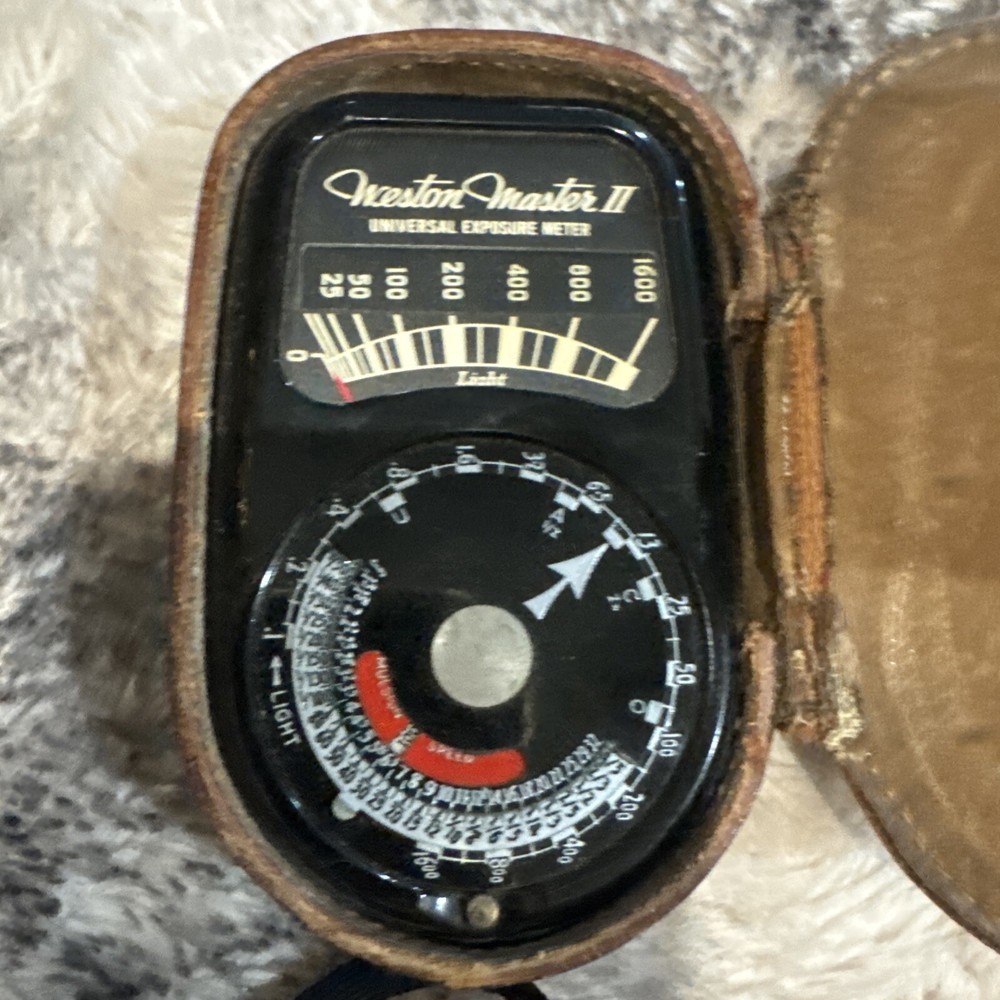 Weston Master II Universal Exposure Meter Model 735, Original Leather Case, 1945