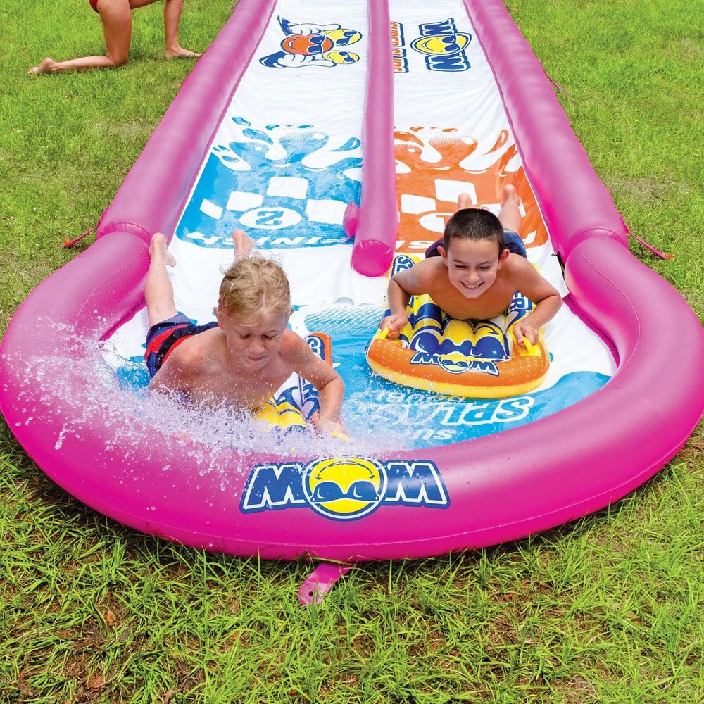 Wow Backyard Double Lane Splash Pool End Super Slide