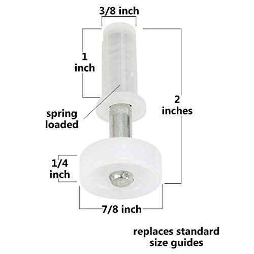 Spring-Loaded Bi-Fold Door Top Roller Guide Wheel, 4-Pack