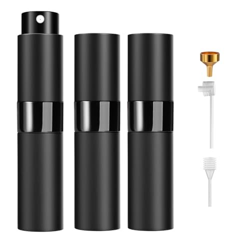 ​​Perfume Travel Refillable Atomizer 8ML (3PCS) - Empty Cologne Spray Black