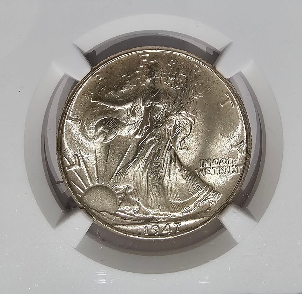 (LD) 1947 50C Walking Liberty MS66