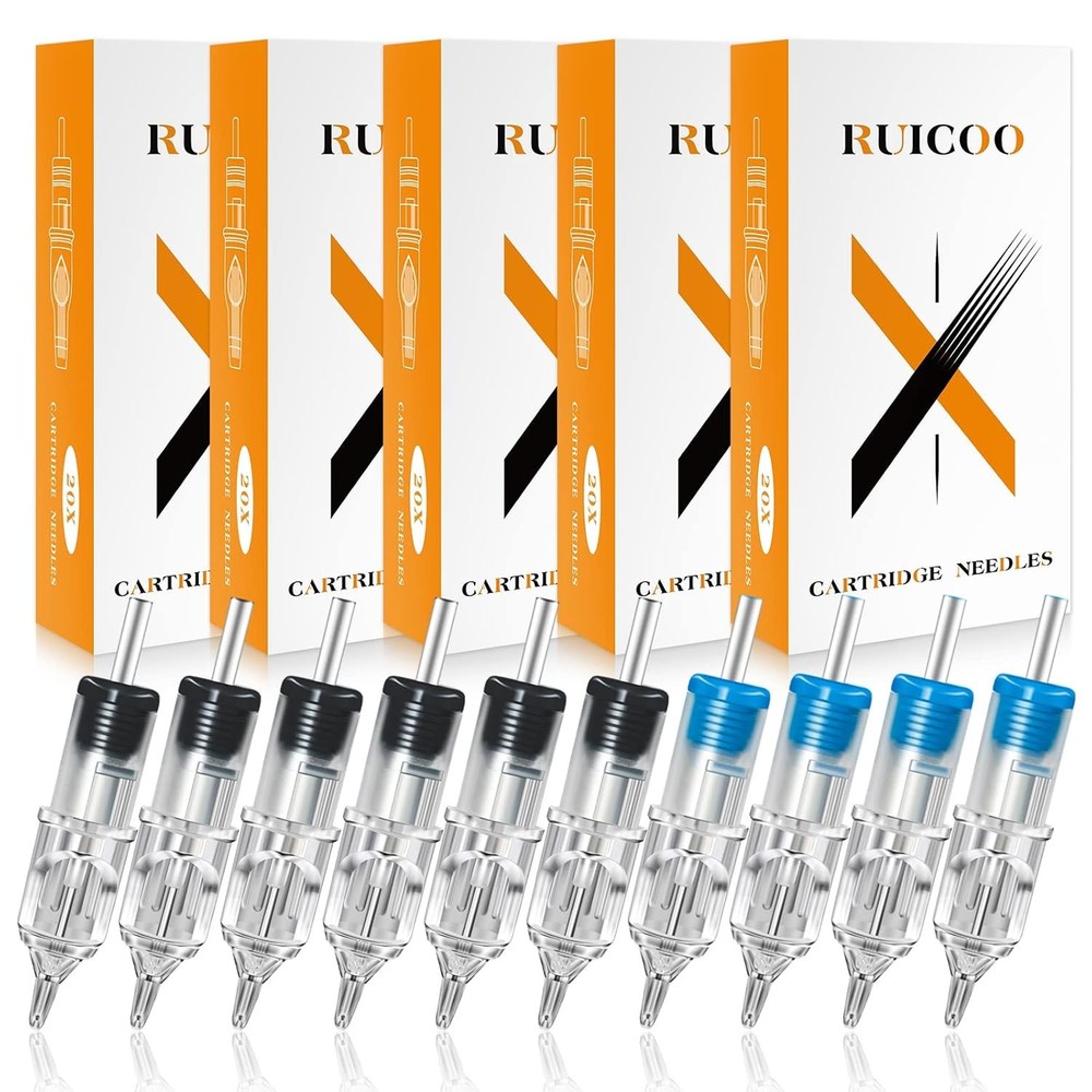 ✅ Tattoo Cartridge Needles - Ruicoo 100Pcs Mixed Standard 5RL 7RL 9RL 5RS 7RS ✅