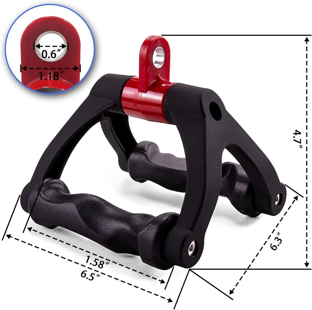 Double D Handle Cable Attachment - Triangle V Bar Grip for LAT Pulldown