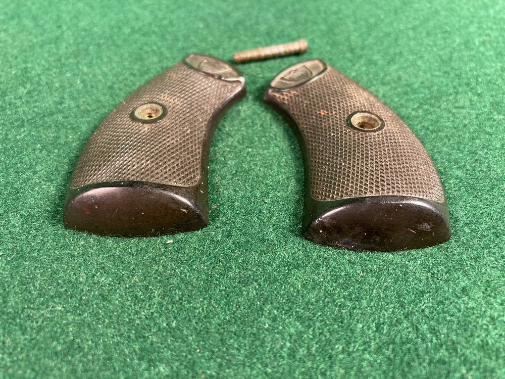Vintage Small Frame Hard Rubber Pistol Grip Set