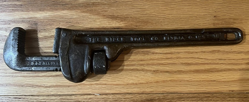Vintage RIDGID Adjustable 10” Pipe Wrench - Working Condition,  Hand Tools