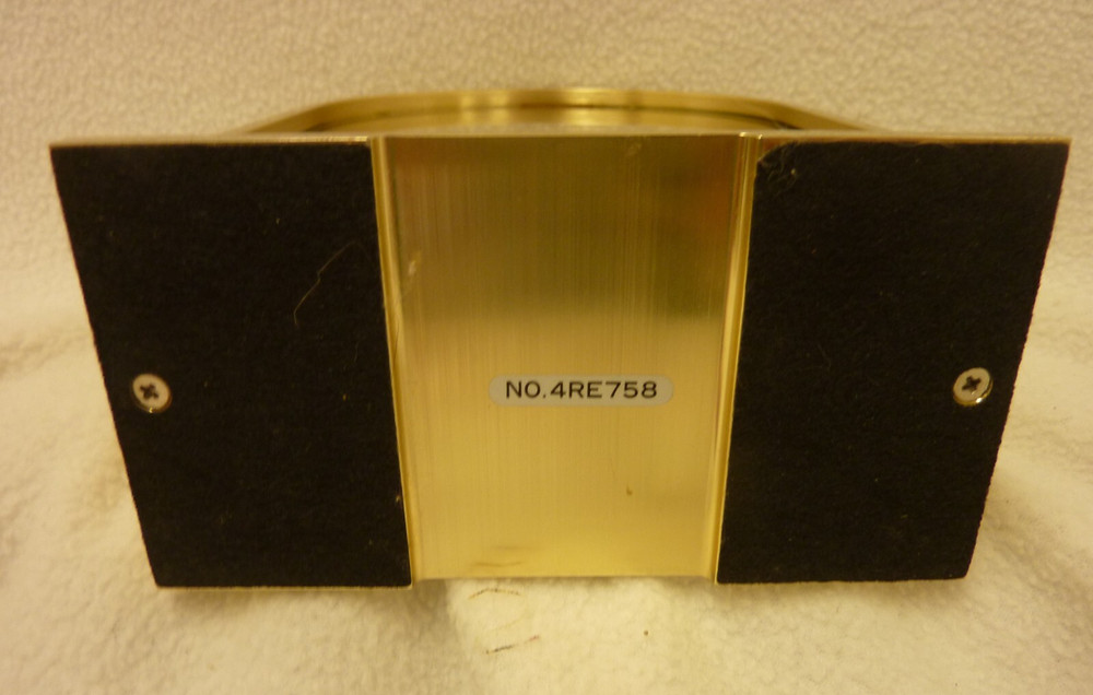 SOLID BRASS & GLASS LINDEN DESK / MANTEL QUARTZ CLOCK