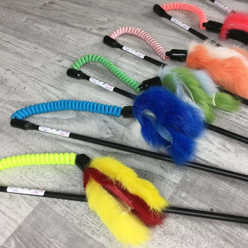 Jumping Rabbit Fur Teaser Wand Cat Toy