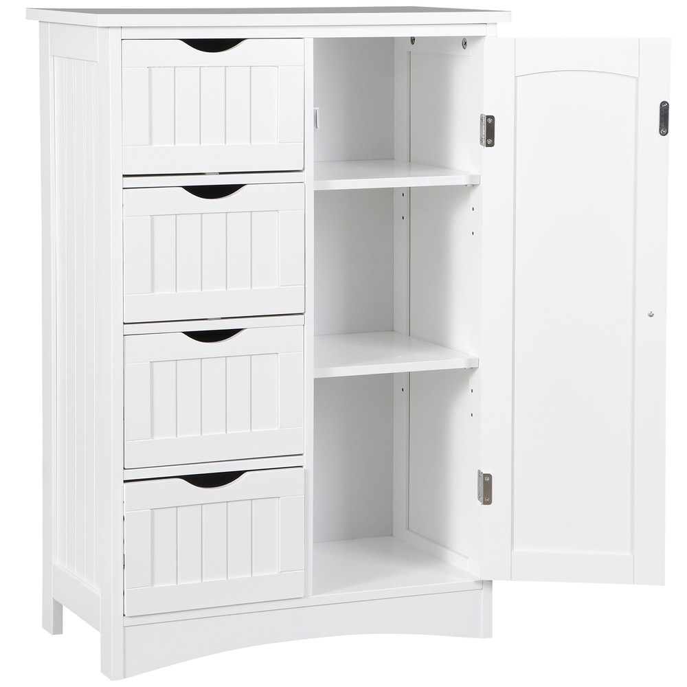 Bathroom Storage Cabinet Freestanding Floor Storage Cupboard Adjustable Shelf