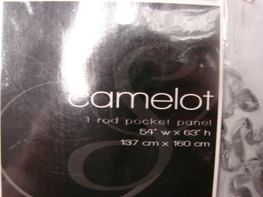 Camelot 1 rod pocket panel 54 x 63 white silver