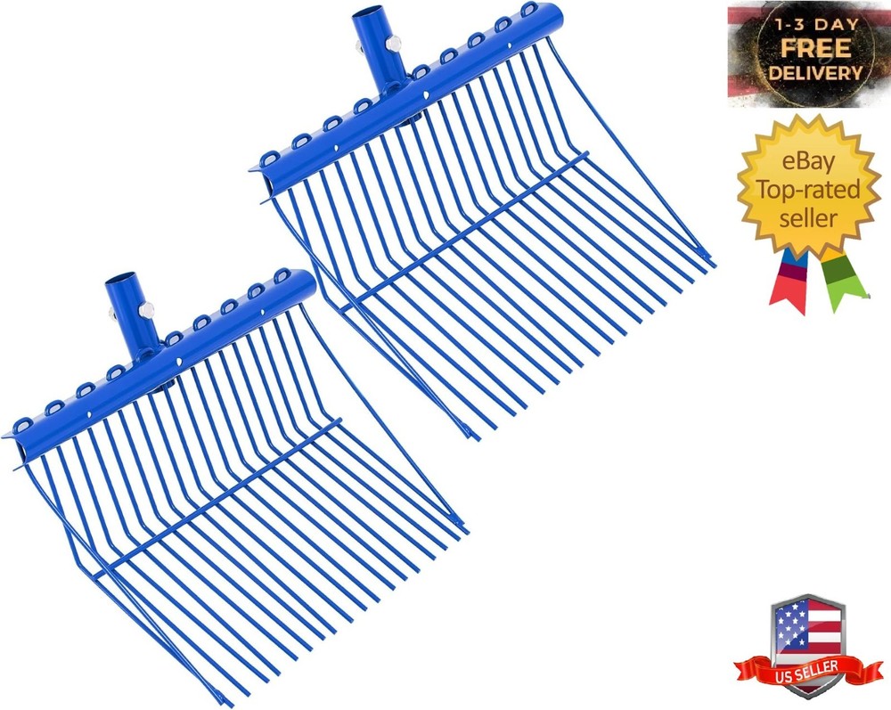 2 Pack Manure Fork Replacement Head Metal Pitchfork Horse Manure Rake Garden Pit