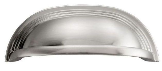 3-3/4" Deco Cup Pull Satin Nickel