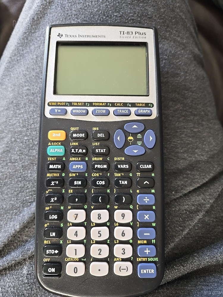 Texas Instruments TI83 Plus Silver Edition Graphing Calculator With Cover Tested