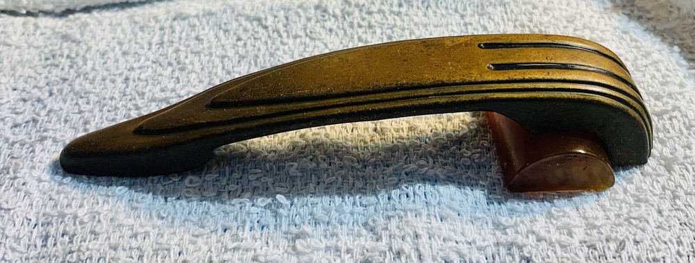 4”Centers Brass Antique Art Deco Butterscotch Tortoise Bakelite Drawer Pull