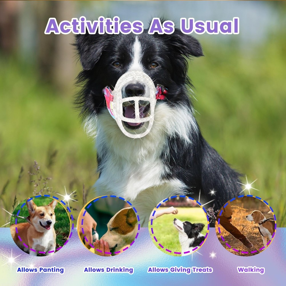 Dog Muzzle Basket Muzzle Anti Biting Chewing Sturdy Lightweight Muzzle Allows...