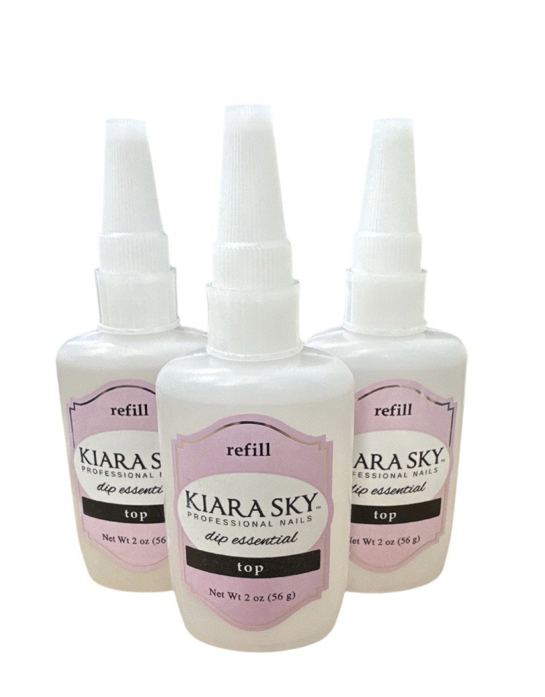 Kiara Sky Dip Liquid Essentials - Step 4 Top Coat Refill 2oz Bundle 3 Pcs