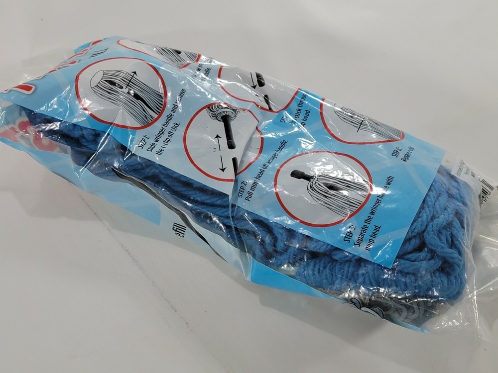 Blue Twist Cotton Mop Head Refill Extra Super Absorbent Non Scratch New!
