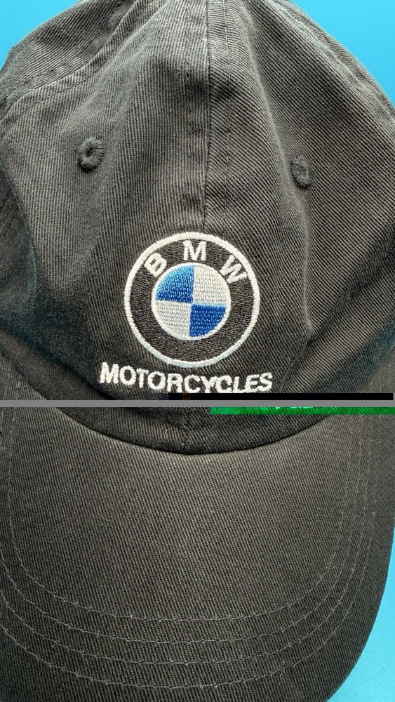 Black BMW Motorcycles Adjustable Strapback Embroidered Logo Hat Cap