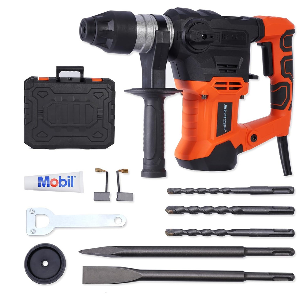 Heavy-Duty Demolition Jack Hammer with SDS-Max Chisel Bits for Concrete