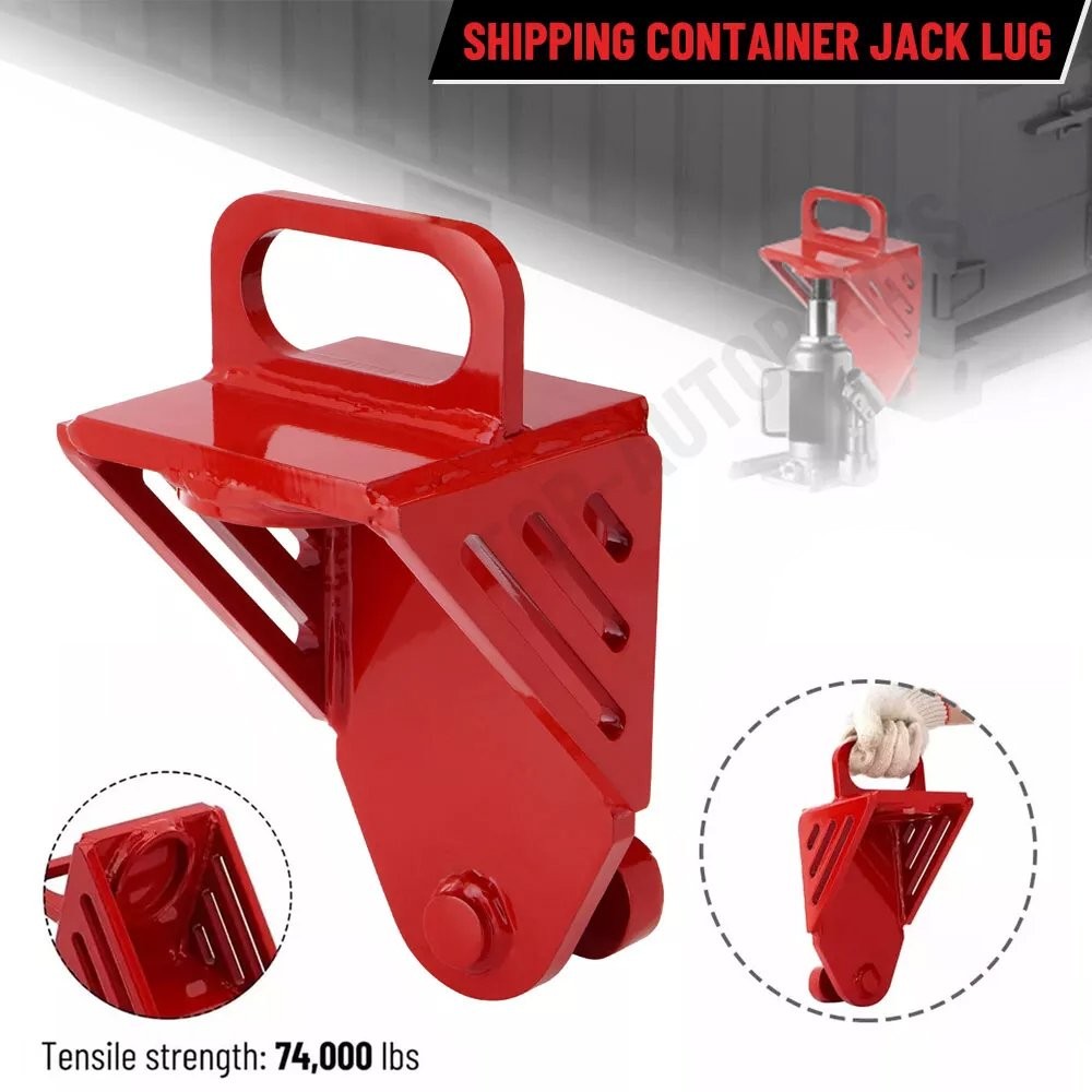 Shipping Container Jack Lug, with Handle, Red Jack Leveling Attachment 74000lbs
