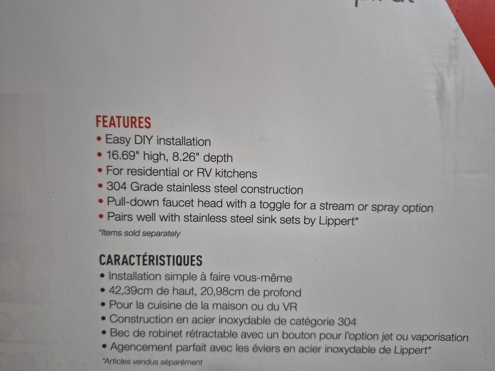 Lippert Components 2021090598 Faucet Coil-Spring Pull Down Spout Black Matte