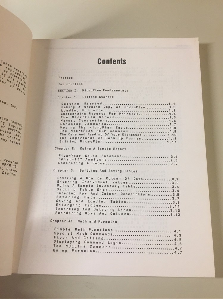 Vintage 1983 KAYPRO MICROPLAN Software Manual (NO DISK)