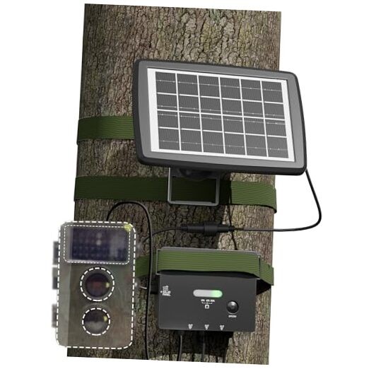 Solar Panel for Trail Camera, Solar Battery Charger with Controller and 3W