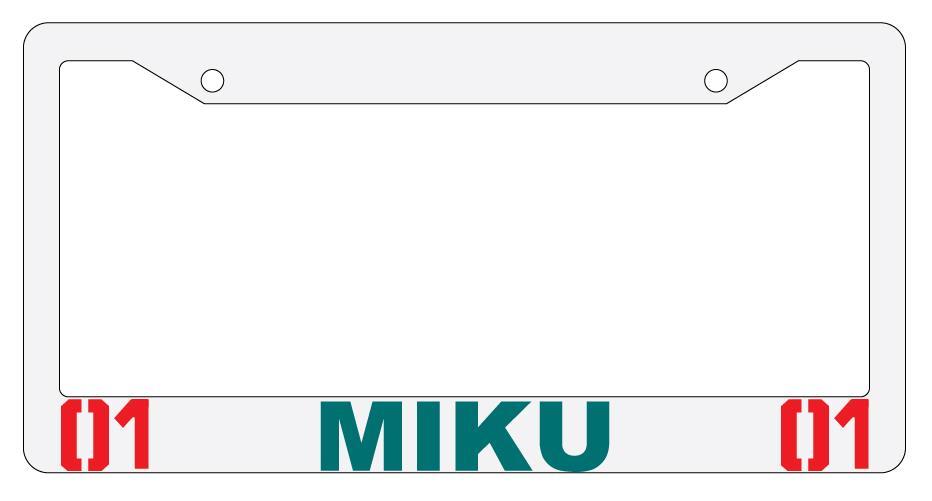 Miku White Plastic License Frame Auto Vocaloid