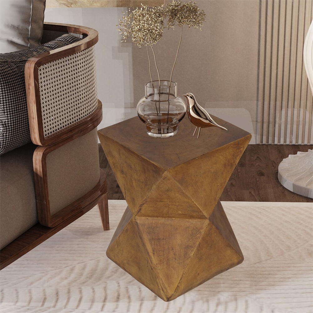 Geometric Light-Weight Concrete End Table Round/Twist Side Table Retro End Stool