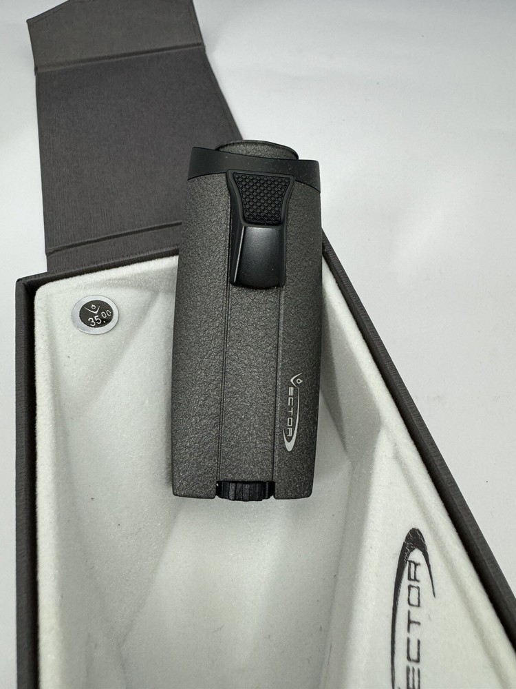 Vector Legend Dual Jet Torch Cigar Lighter - Gray Crackle - New
