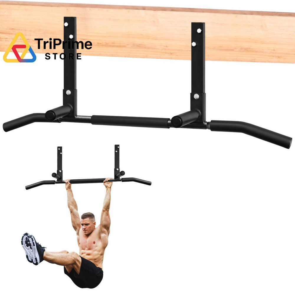 ATENTO Joist Mount Pull Up Bar, Multi-Handle Ceiling Chin Black