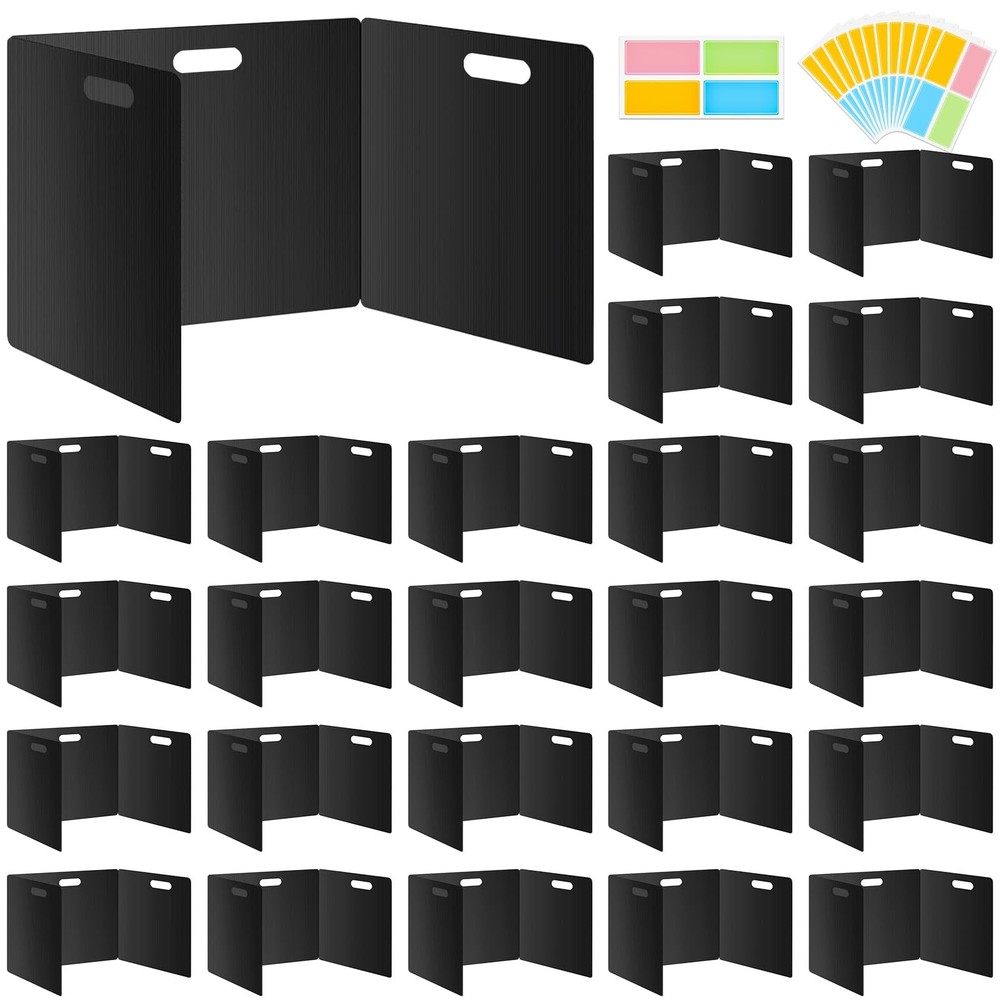 24 Pack Privacy Folders for Students - Durable & Waterproof Plastic Study Des...