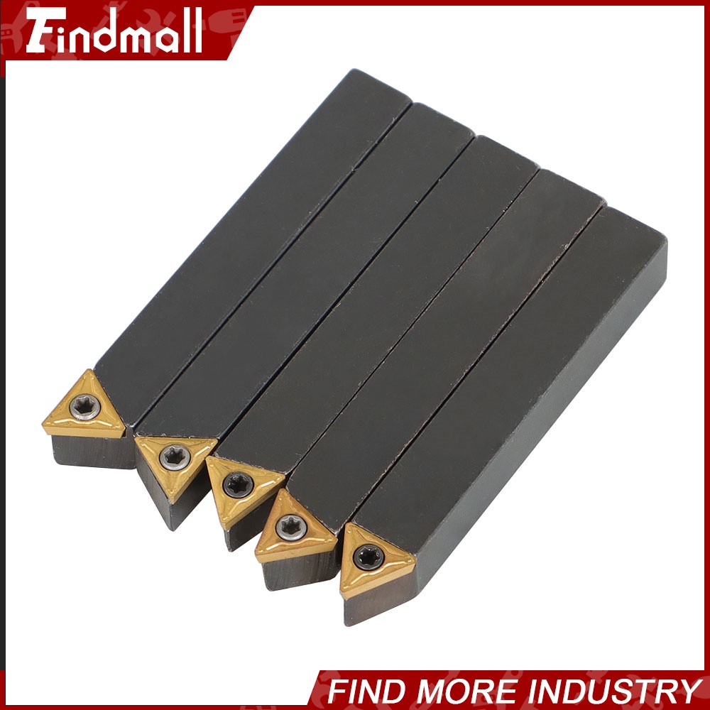 3/8" Lathe Indexable Carbide Insert + Turning Tooling Bit Holder Set 5Pcs