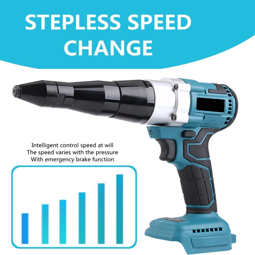 21V Pop Rivet Gun Cordless Electric Automatic Rivnut Tool NutSert Blind Riveter