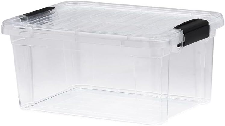 Superio Clear Storage Bin with Lid, Plastic Storage Box for Home- 3.4 Quart