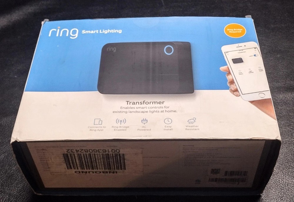 Ring Smart Lighting Low Voltage Lighting Transformer in Black (Bridge Required)