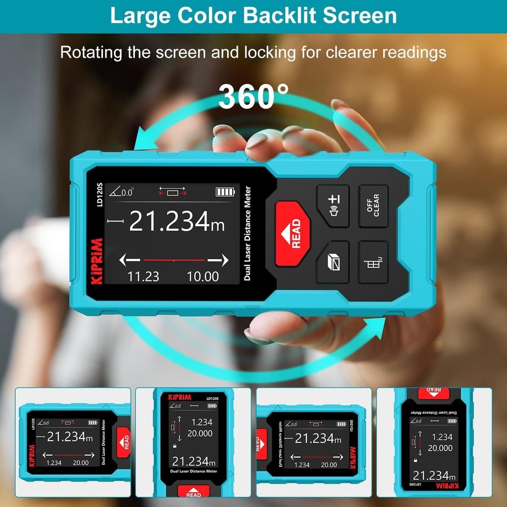 Rechargeable 393ft Laser Distance Measuring Tool with Electronic Level Function