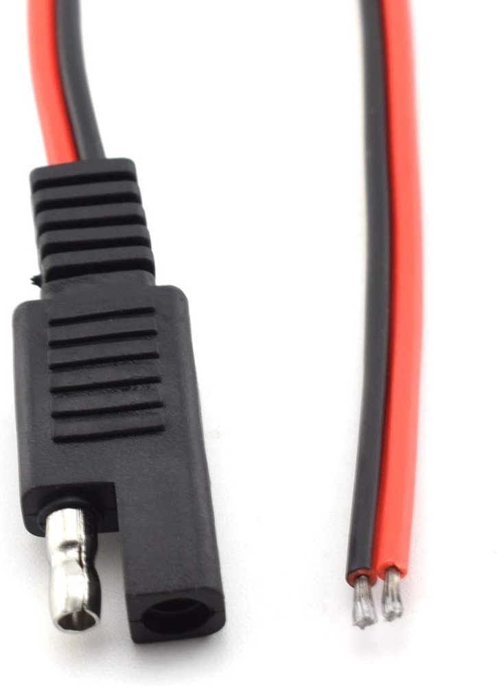 Durable 18AWG SAE Extension Plug Cable - Quick Connect Solar Solution (2 Pcs)