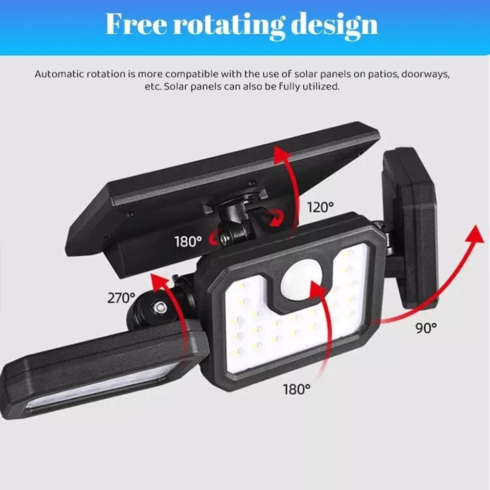 2 Pack Solar Security Lights with Motion Sensor & Adjustable LED Heads