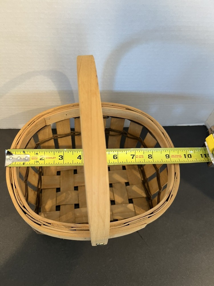 Woven Wood Basket w/Single Moveable Handle
