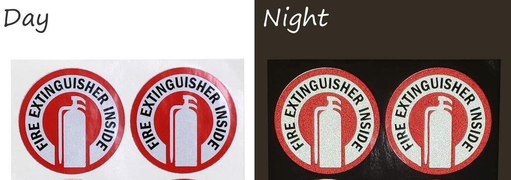 ✅Fire Extinguisher Inside Label | 2.75" in Diameter Engineer Grade Reflective