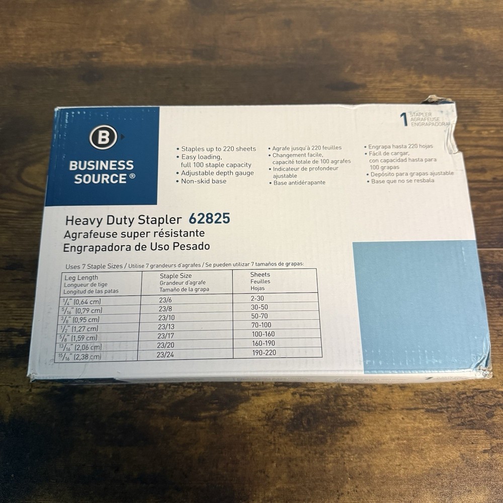 NEW — Business Source Heavy-Duty Stapler 62825 220 Sheets