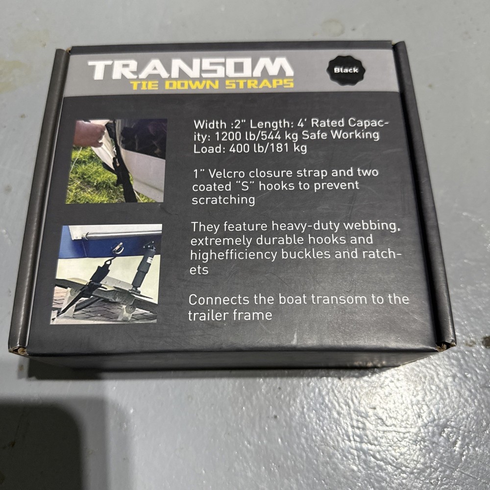 2 Pack 4ft Boat Trailer  1200# Transom Tie Down Straps