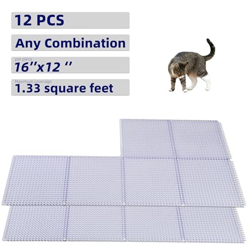 12 Pack Adjustable Cat Scat Mat with Spikes, Humane Pet Deterrent for Indoor