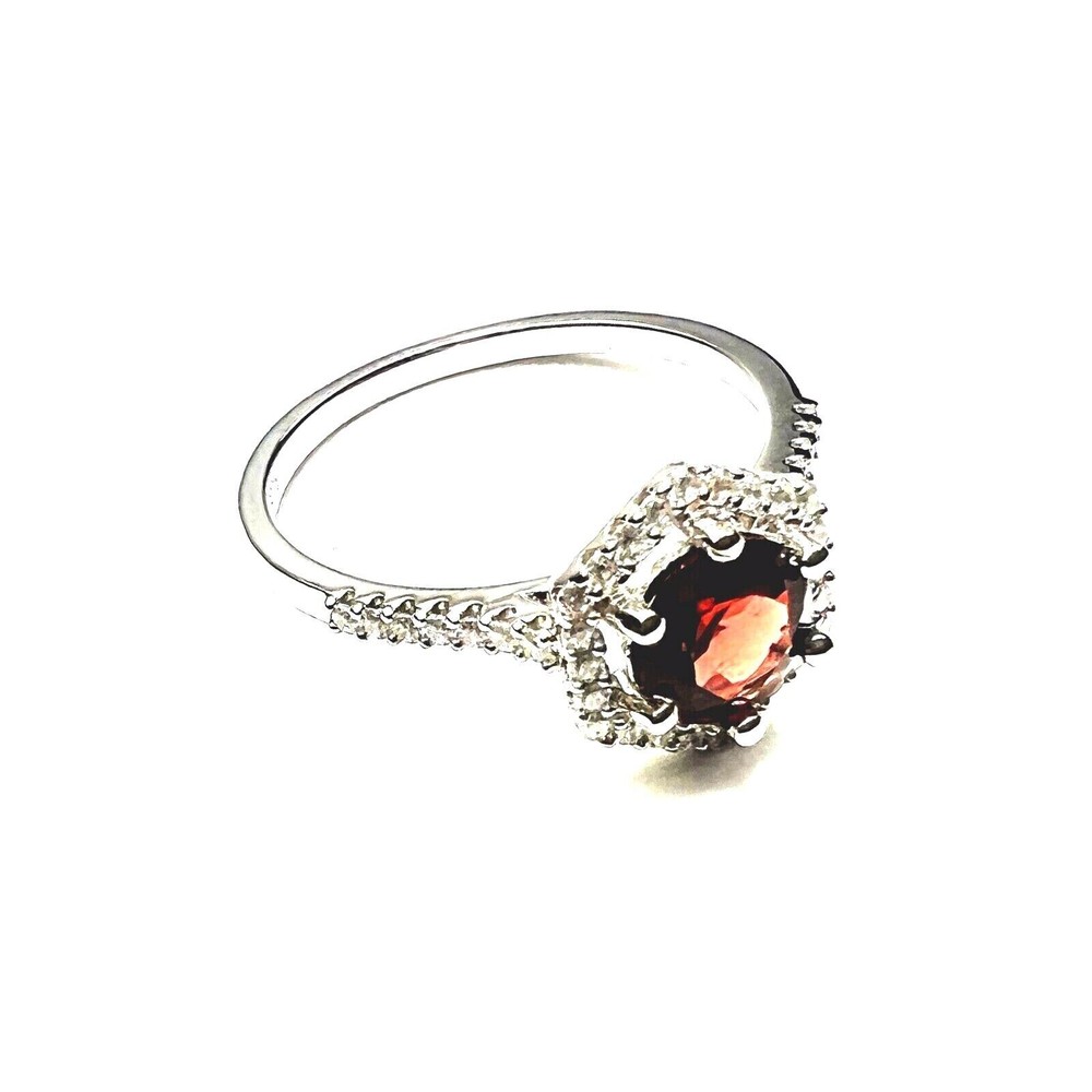 Handmade Victorian Style Natural Garnet Ring Solid Sterling Silver 925