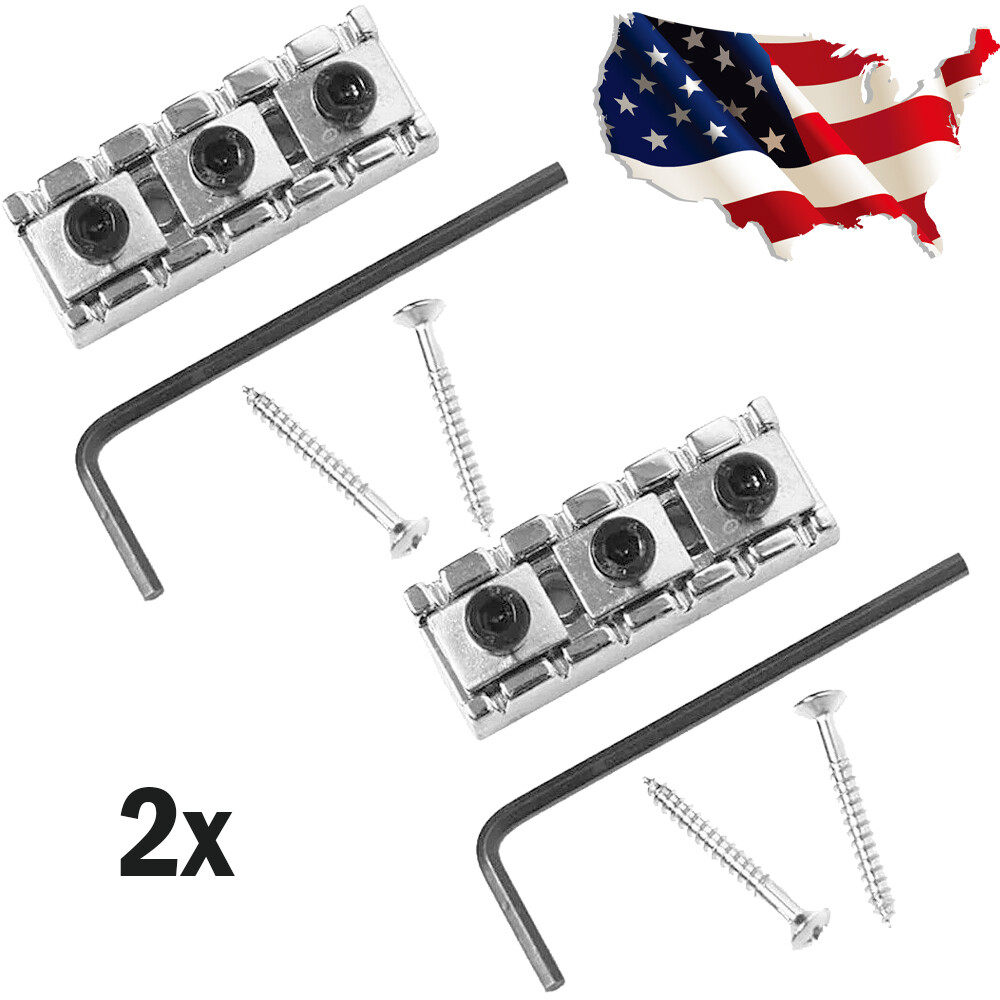 2Sets Guitar Locking Nut 42mm String Lock For Floyd Rose Tremolo Bridge Silver A