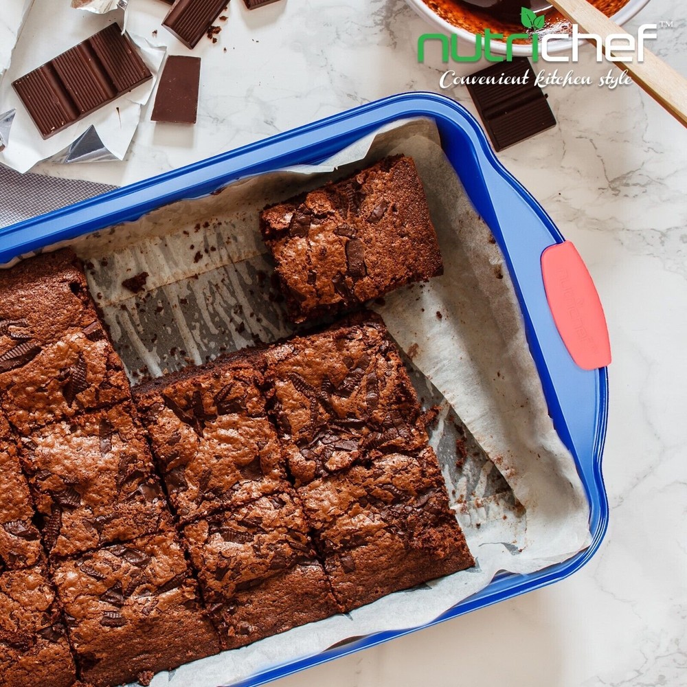 Nutrichef Non-Stick Baking Pan - Deluxe Nonstick Blue Coating Inside & Outside